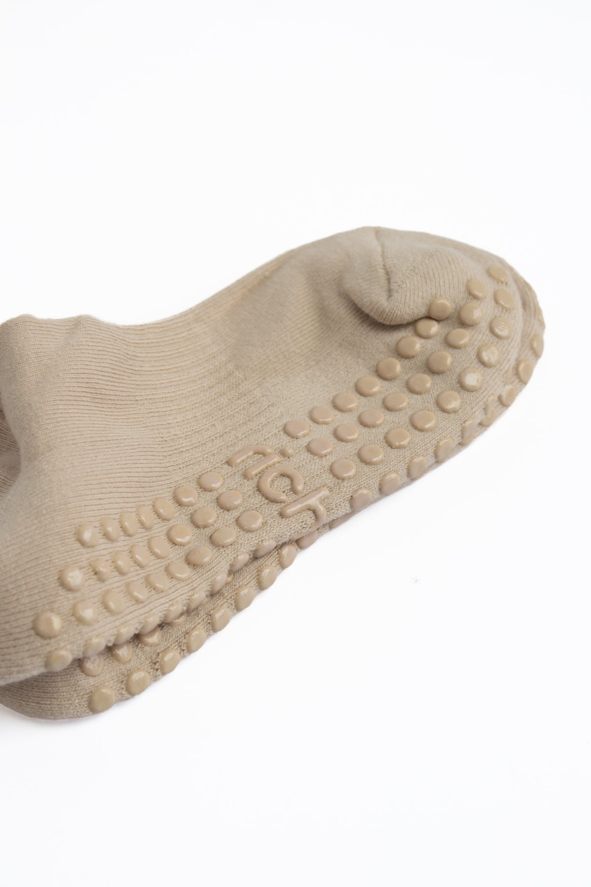 Tan Scrunch Grip Socks