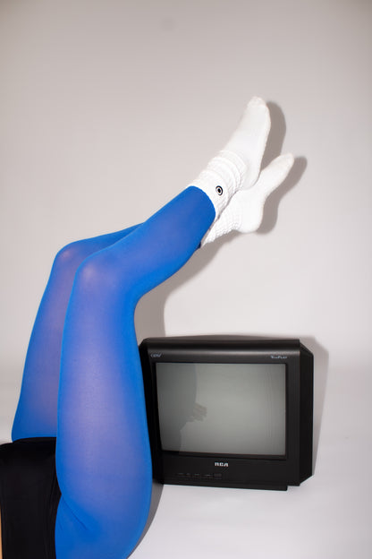 White Scrunch Grip Socks