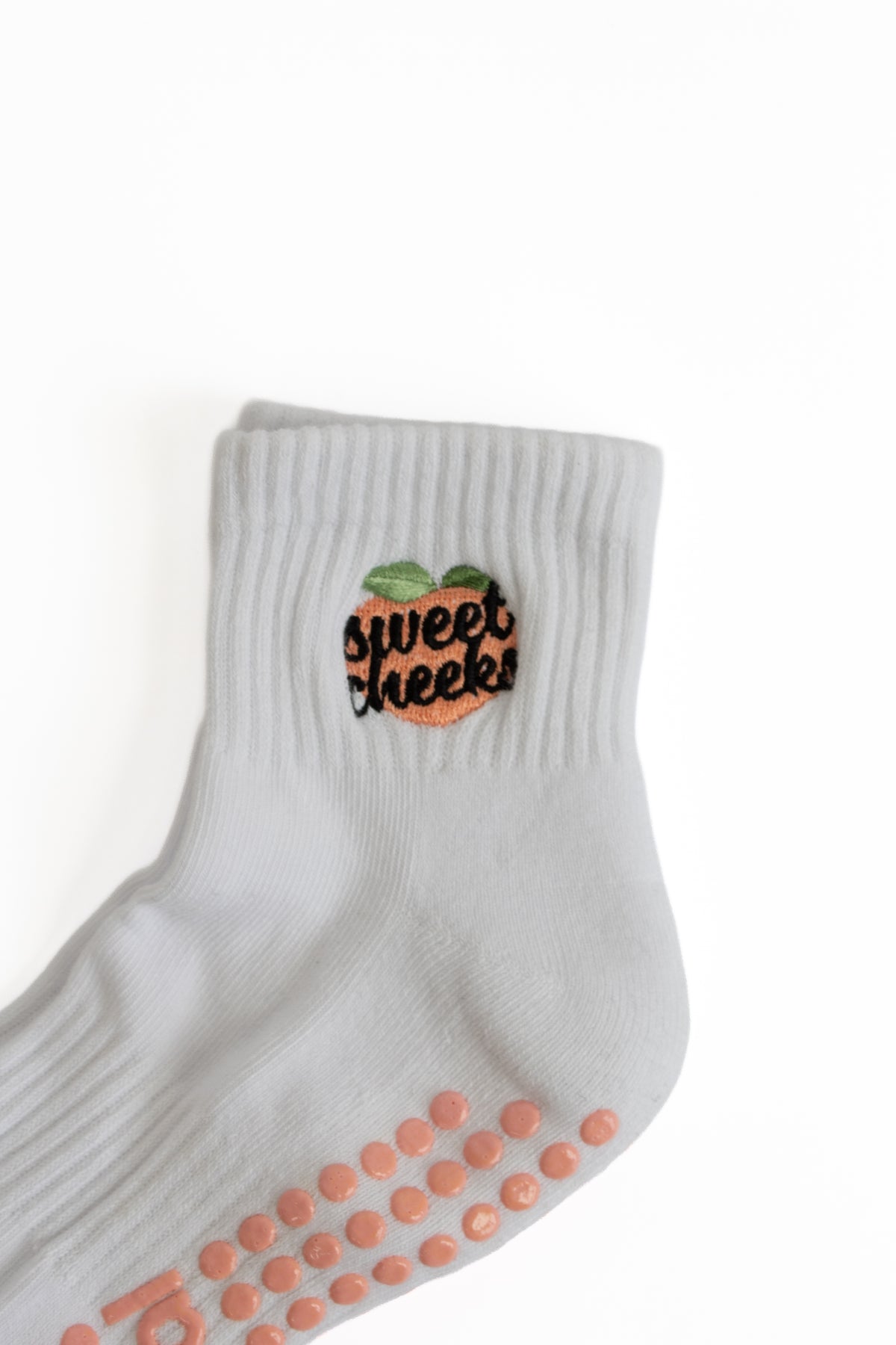 Sweet Cheeks Peach Grip Socks